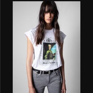 Zadig & Voltaire sleeveless T-shirt with rhinestones